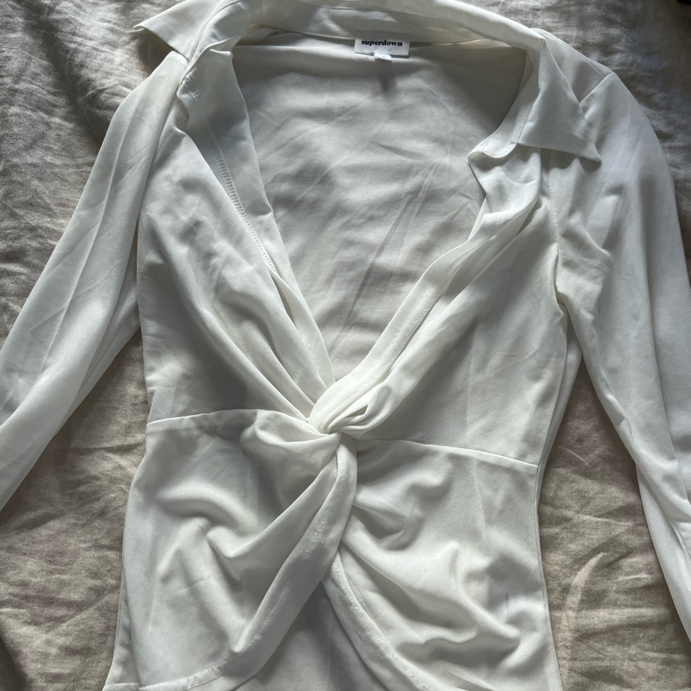 White mesh blouse